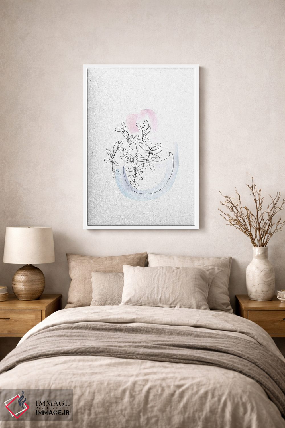 تابلو دکوراتیو گیاه شناسی خطی اثر ژاکلین مالدونادو - D1W