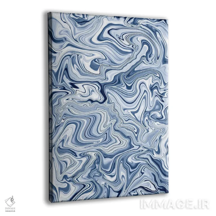 تابلو انتزاعی افسون عشق با طرح مرمرین آبی اثر ژاکلین مالدونادو - نمای پرسپکتیو محصول