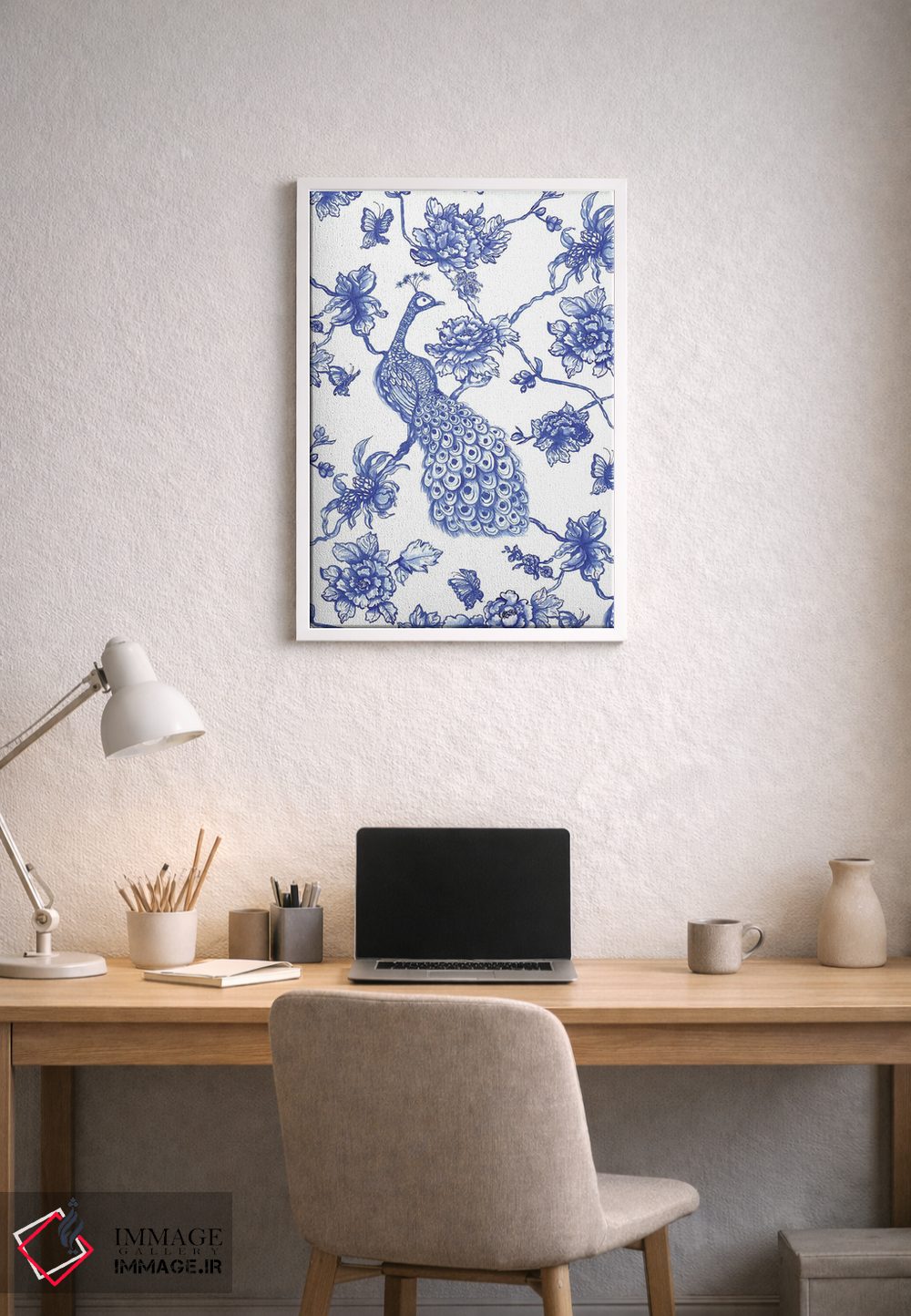 تابلو مدرن طاووس سبک چینی اثر ژاکلین مالدونادو - D1W