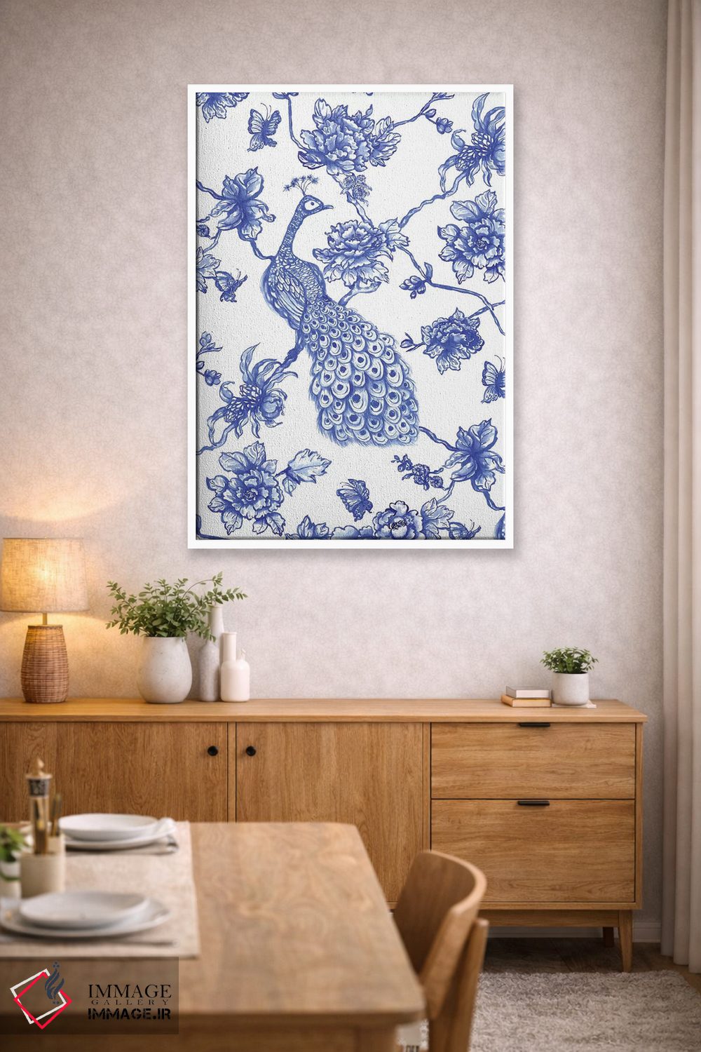 تابلو مدرن طاووس سبک چینی اثر ژاکلین مالدونادو - D3W