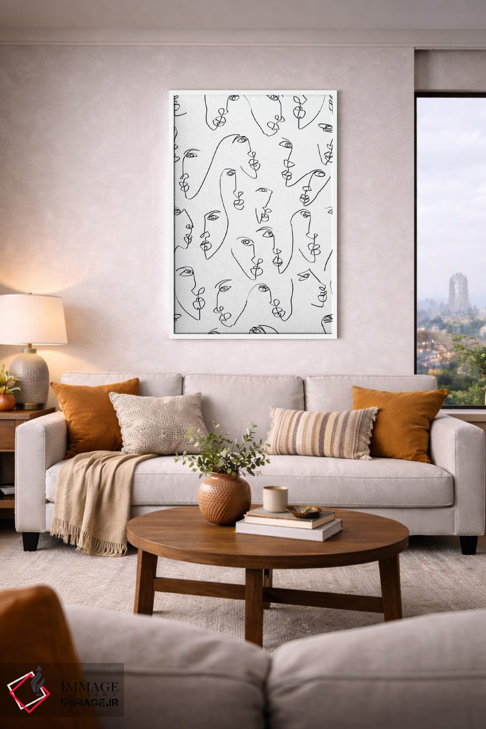 تابلو دکوراتیو شعله های دوقلو در سیاه و سفید اثر ژاکلین مالدونادو - D4W