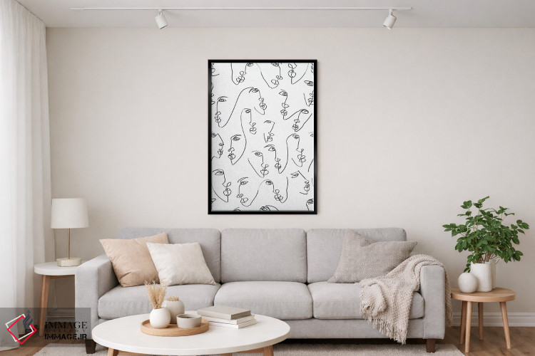 تابلو دکوراتیو شعله های دوقلو در سیاه و سفید اثر ژاکلین مالدونادو - D5B