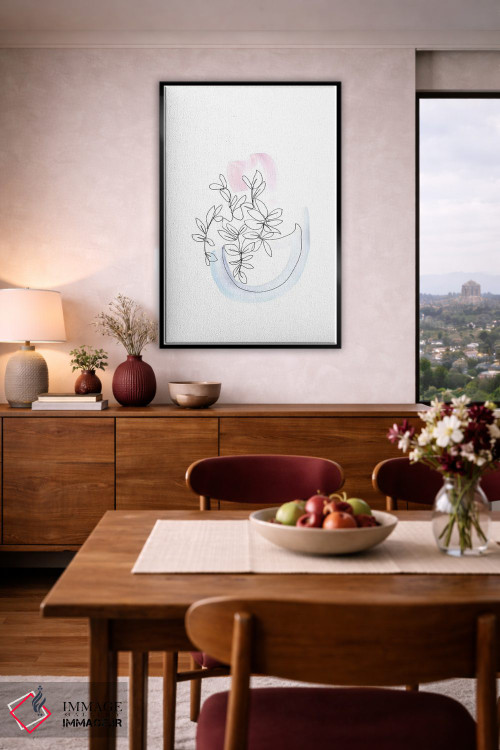 تابلو دکوراتیو گیاه شناسی خطی اثر ژاکلین مالدونادو - D5B