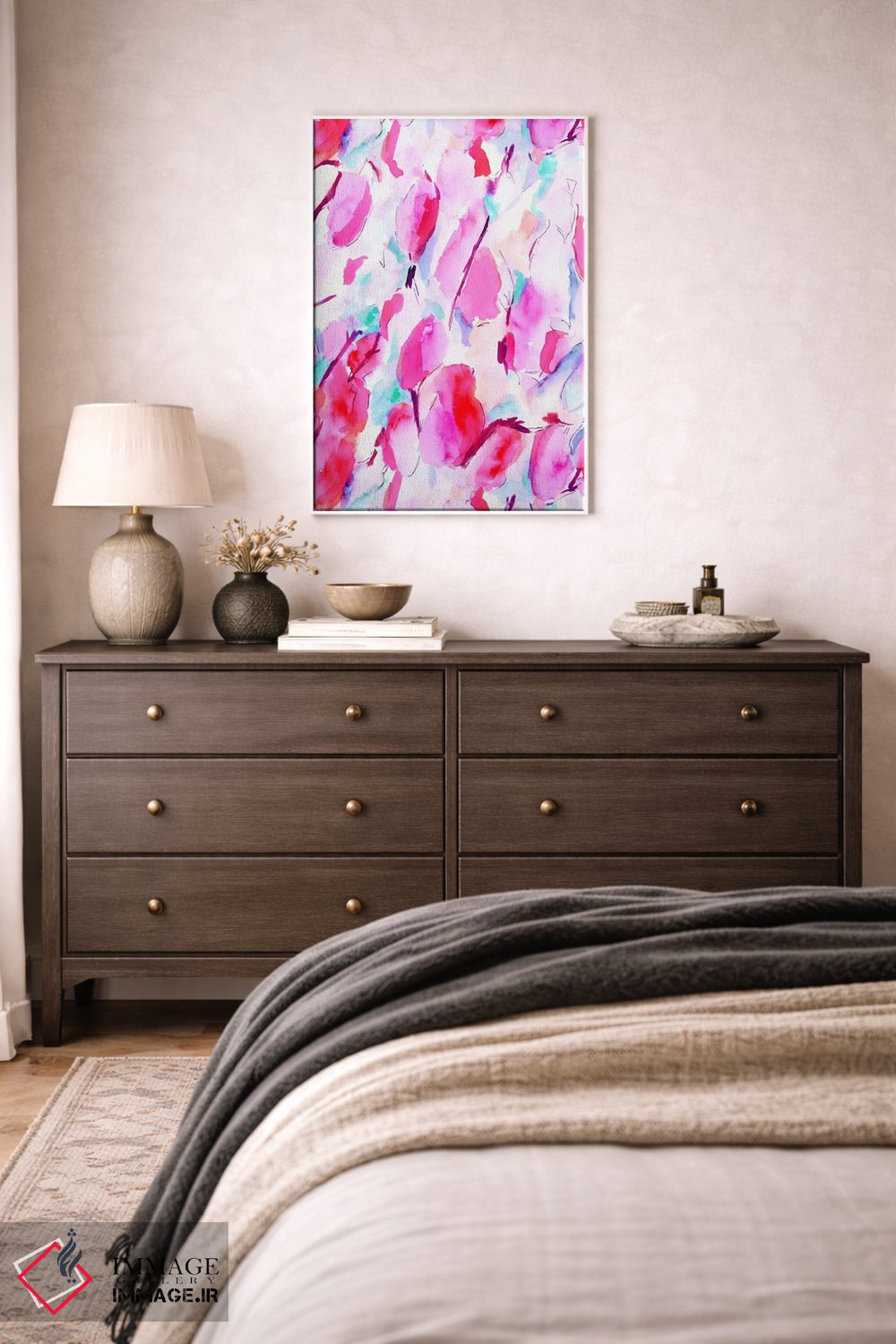 تابلو انتزاعی صورتی هم حسی اثر ژاکلین مالدونادو - D2W