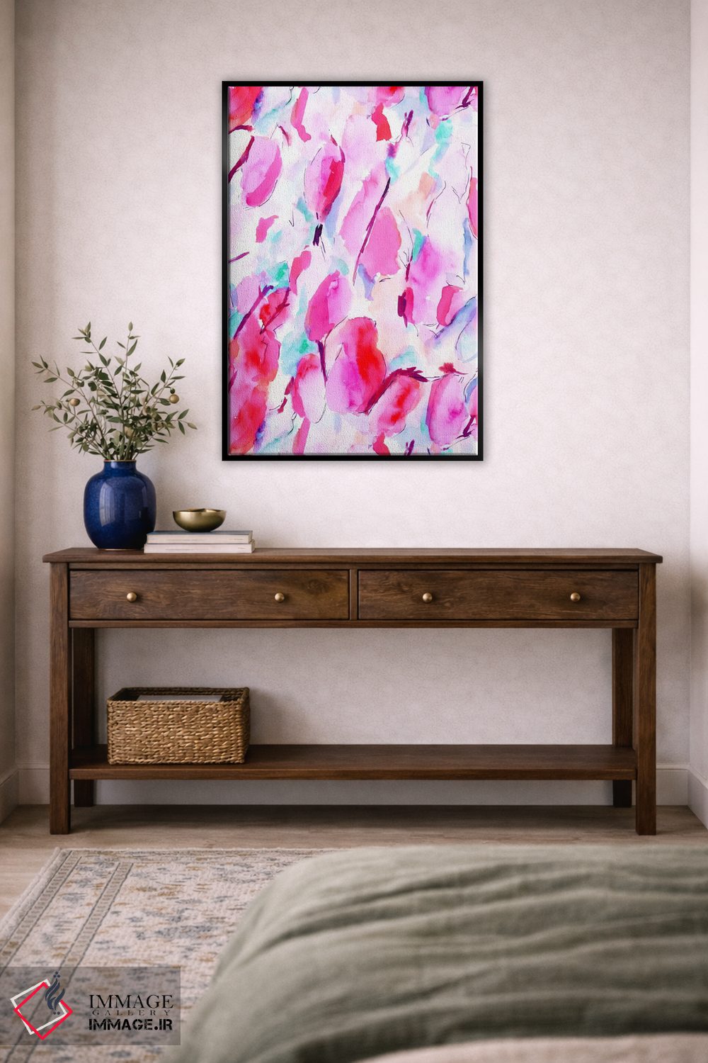تابلو انتزاعی صورتی هم حسی اثر ژاکلین مالدونادو - D4B