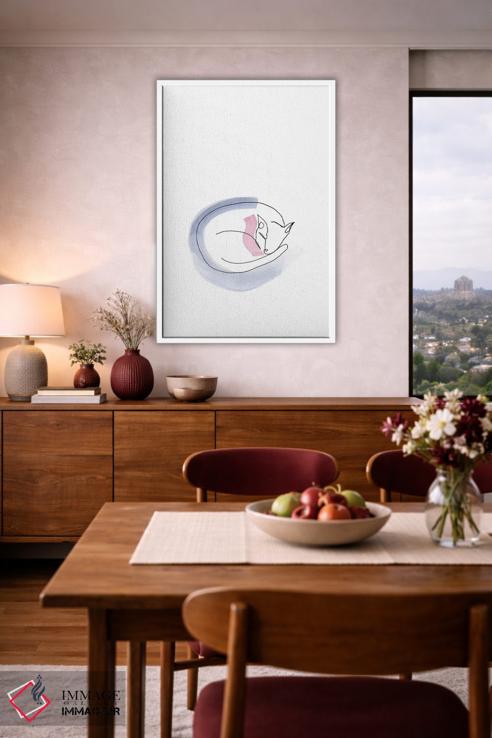 تابلو دکوراتیو گربه خطی اثر ژاکلین مالدونادو - D4W