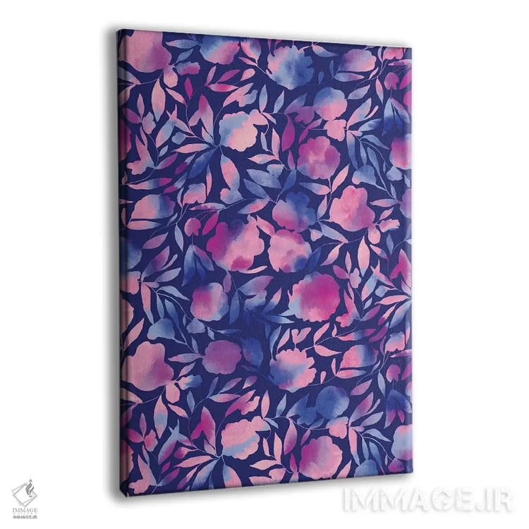تابلو دکوراتیو برش کاغذی گل آبرنگی آبی بنفش اثر ژاکلین مالدونادو - نمای پرسپکتیو محصول
