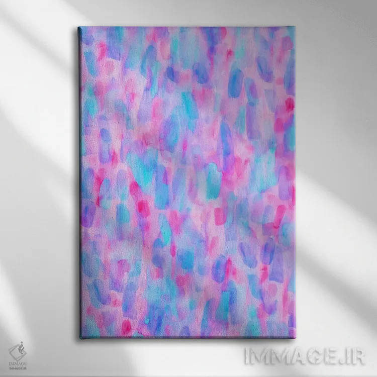 تابلو انتزاعی شیدایی گلبرگ ها اثر ژاکلین مالدونادو - نمای روبهرو روی دیوار