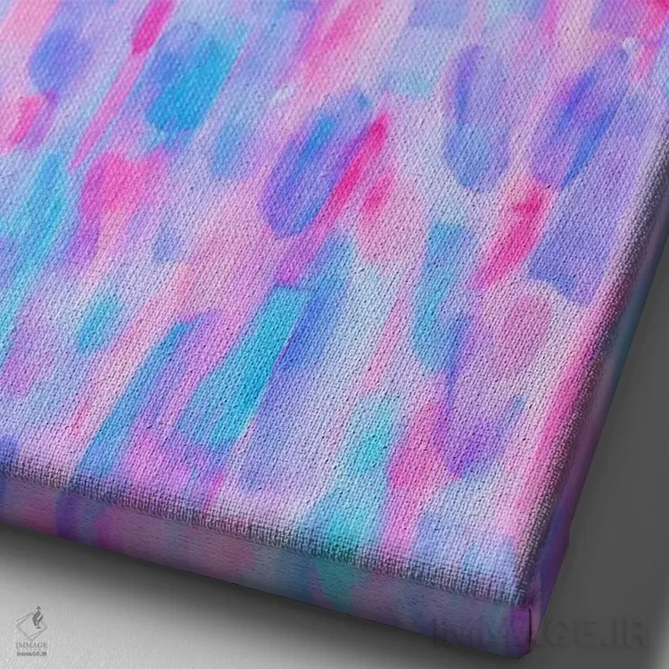 تابلو انتزاعی شیدایی گلبرگ ها اثر ژاکلین مالدونادو - نمای نزدیک بافت بوم