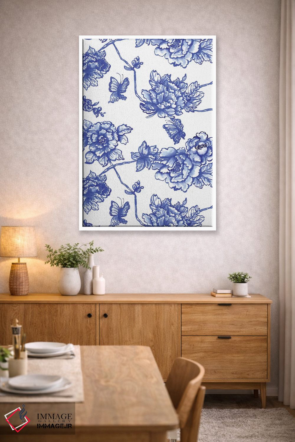 تابلو مدرن گل های سبک چینی اثر ژاکلین مالدونادو - D4W