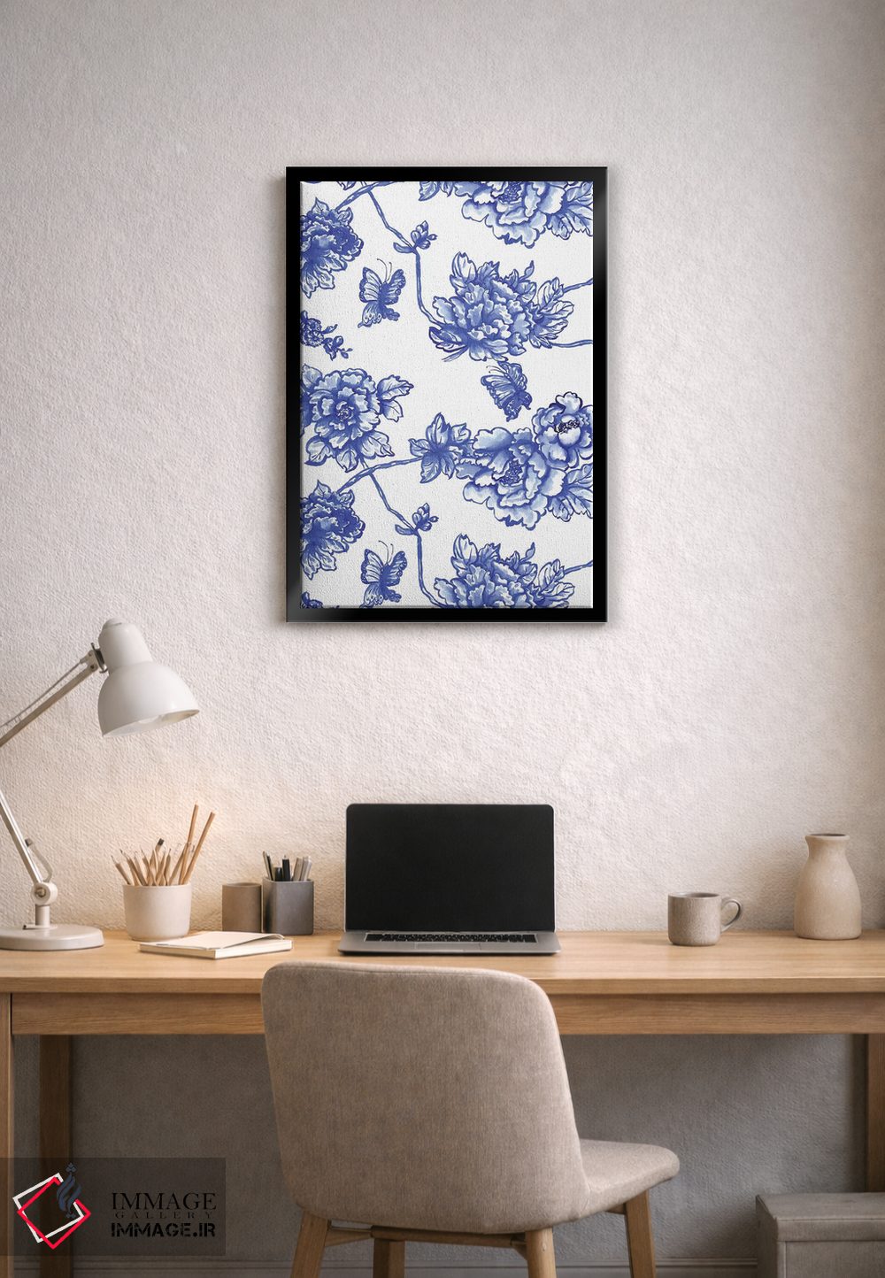 تابلو مدرن گل های سبک چینی اثر ژاکلین مالدونادو - D3B