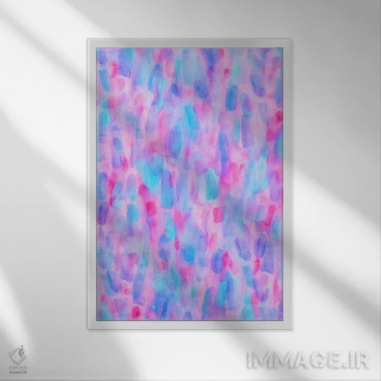 تابلو انتزاعی شیدایی گلبرگ ها اثر ژاکلین مالدونادو - نمای قابدار سفید