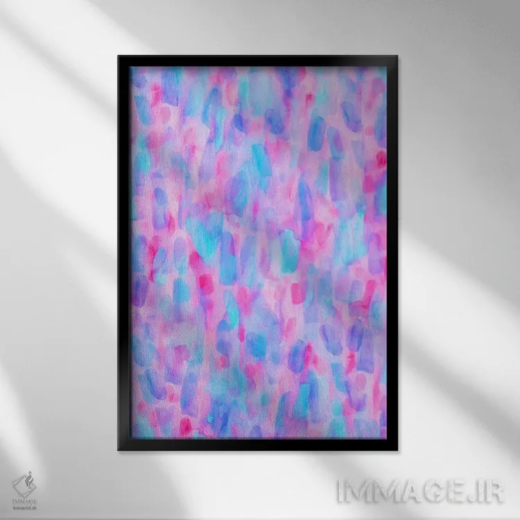 تابلو انتزاعی شیدایی گلبرگ ها اثر ژاکلین مالدونادو - نمای قابدار مشکی