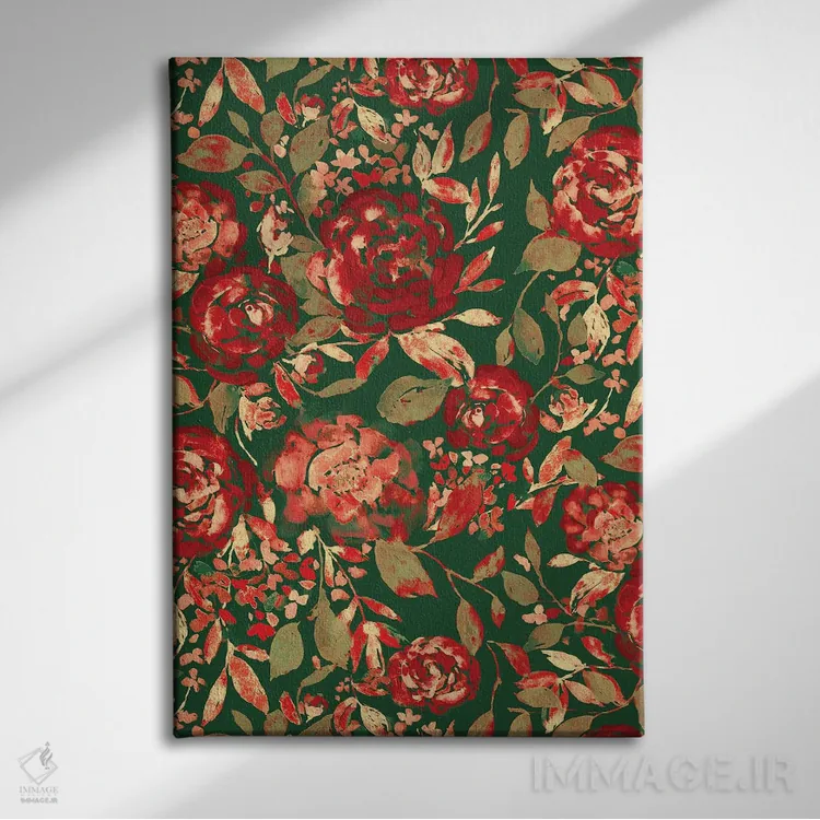 تابلو مدرن کریسمس گل های روستایی اثر ژاکلین مالدونادو - نمای روبهرو روی دیوار