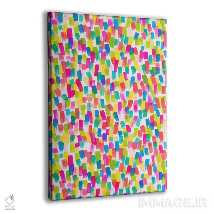 تابلو انتزاعی شادی رنگ ها اثر ژاکلین مالدونادو - نمای پرسپکتیو محصول
