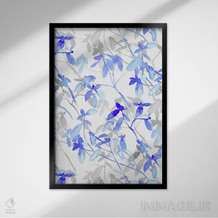 تابلو مدرن پیش آگاهی آبی اثر ژاکلین مالدونادو - نمای قابدار مشکی