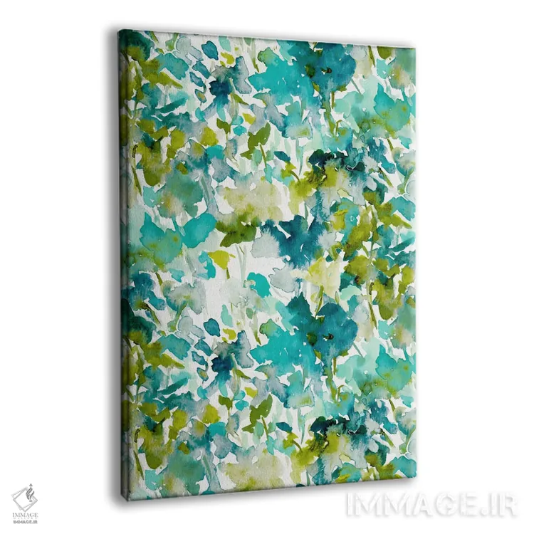 تابلو انتزاعی چاپ رنگ محلی سبزآبی اثر ژاکلین مالدونادو - نمای پرسپکتیو محصول