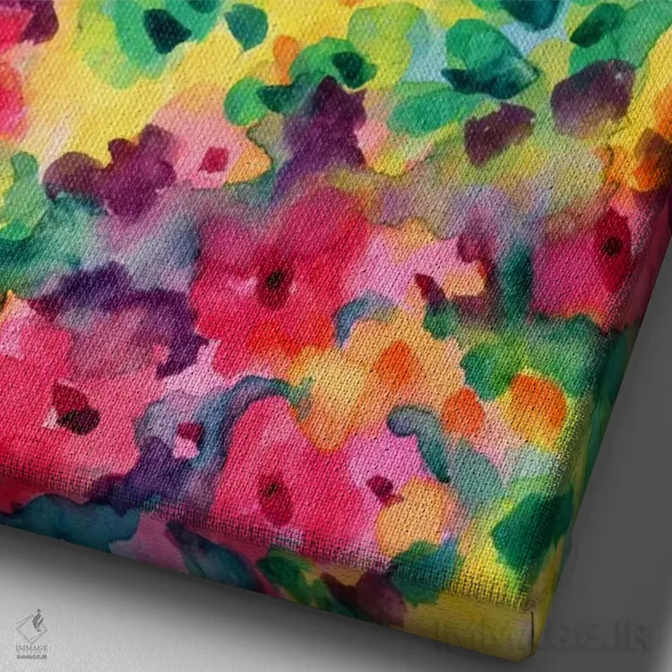 تابلو دکوراتیو شکوفا شدن ۱ اثر ژاکلین مالدونادو - نمای نزدیک بافت بوم