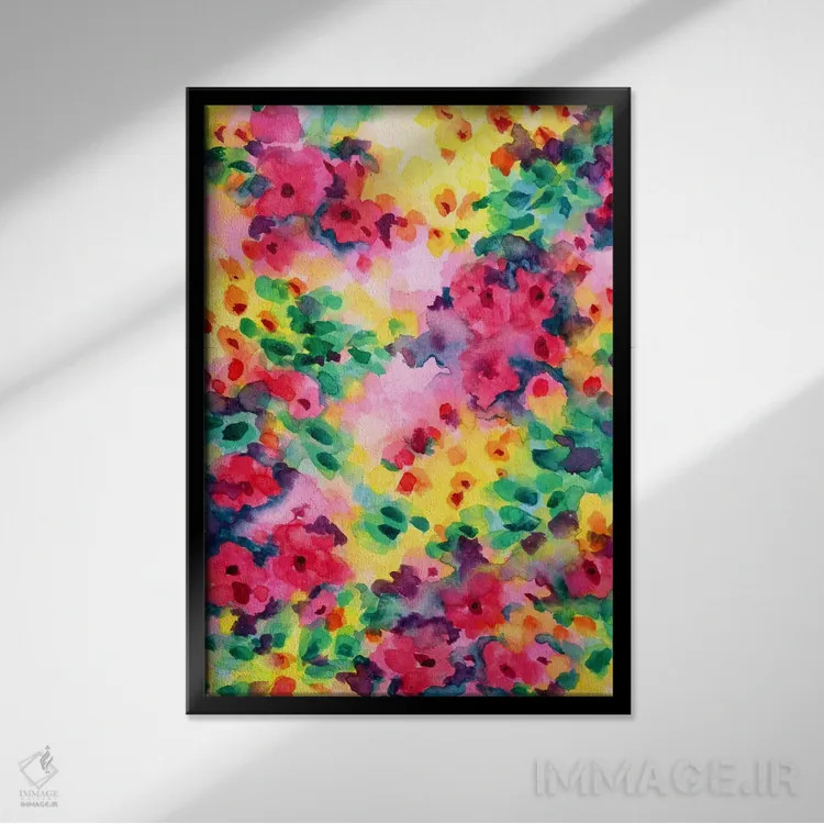 تابلو دکوراتیو شکوفا شدن ۱ اثر ژاکلین مالدونادو - نمای قابدار مشکی