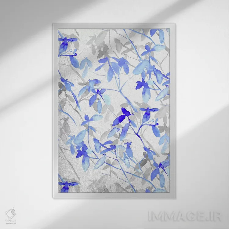 تابلو مدرن پیش آگاهی آبی اثر ژاکلین مالدونادو - نمای قابدار سفید