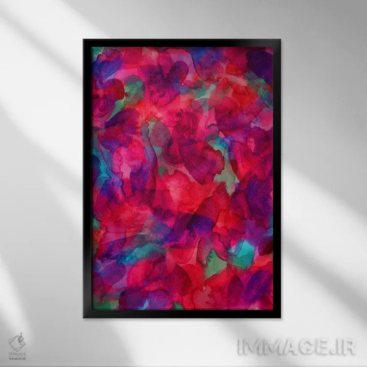 تابلو انتزاعی عقب گرد عطارد اثر ژاکلین مالدونادو - نمای قابدار مشکی