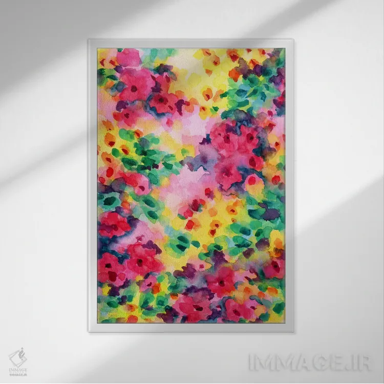 تابلو دکوراتیو شکوفا شدن ۱ اثر ژاکلین مالدونادو - نمای قابدار سفید