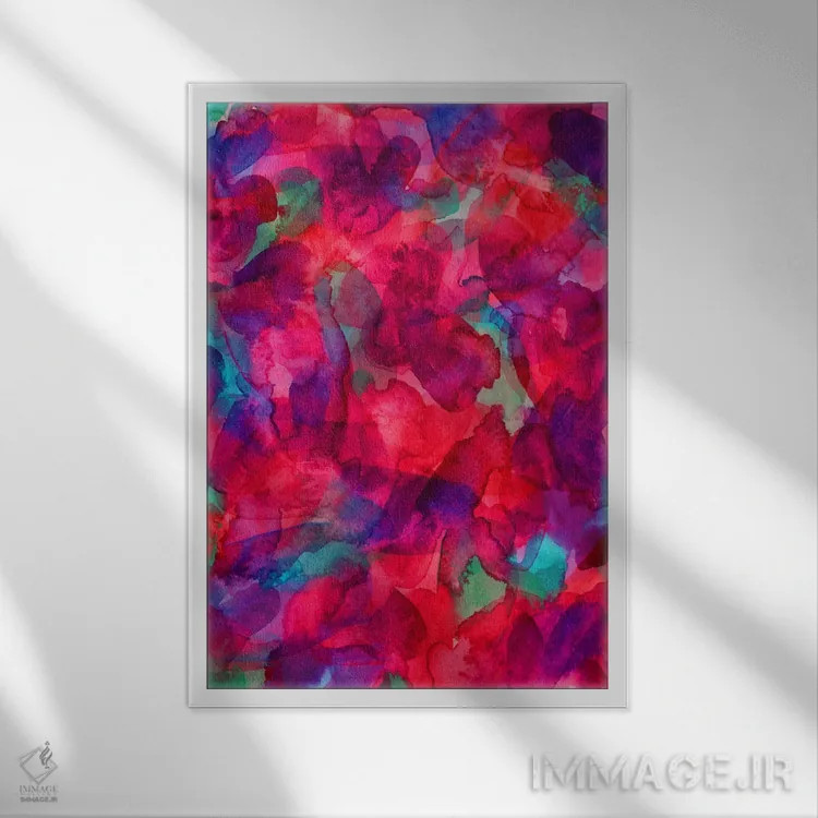 تابلو انتزاعی عقب گرد عطارد اثر ژاکلین مالدونادو - نمای قابدار سفید