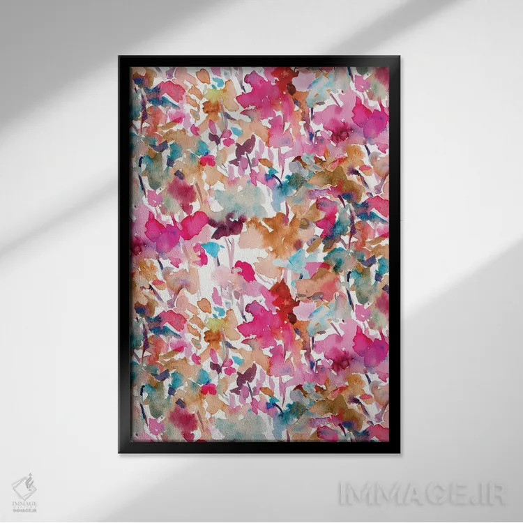 تابلو انتزاعی رنگ محلی ۲ اثر ژاکلین مالدونادو - نمای قابدار مشکی