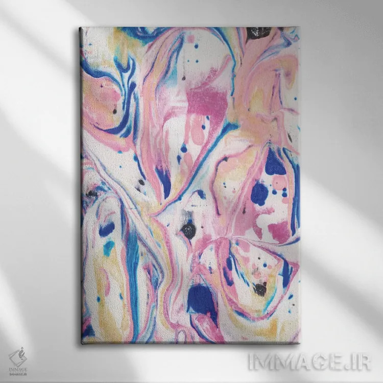 تابلو انتزاعی روح آزاد اثر ژاکلین مالدونادو - نمای روبهرو روی دیوار