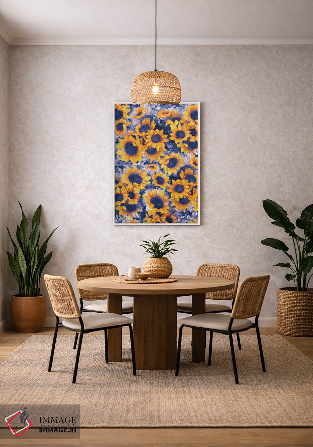 تابلو دکوراتیو گل های آفتابگردان آبی اثر ژاکلین مالدونادو - D2W