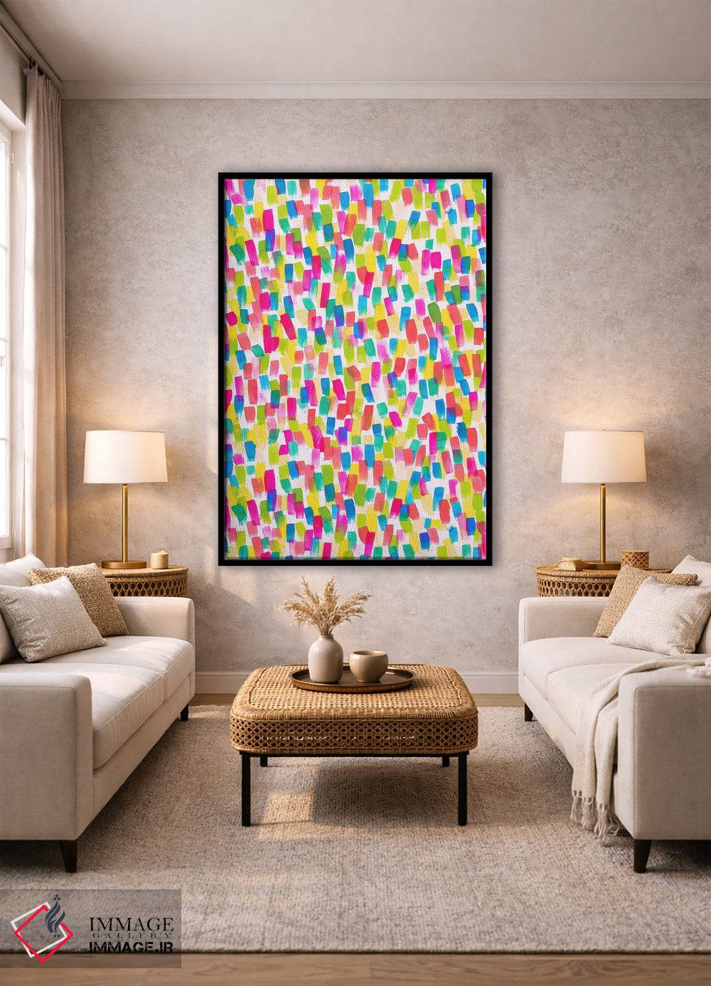 تابلو انتزاعی شادی رنگ ها اثر ژاکلین مالدونادو - D1B
