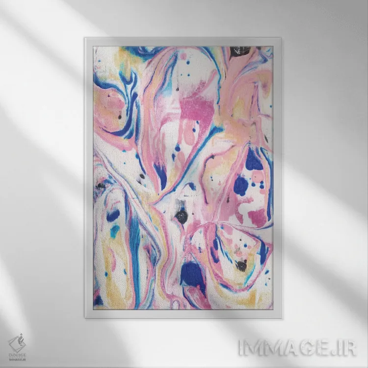 تابلو انتزاعی روح آزاد اثر ژاکلین مالدونادو - نمای قابدار سفید