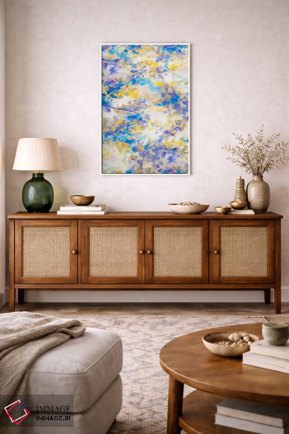 تابلو انتزاعی سایه بان آبی اثر ژاکلین مالدونادو - D2W