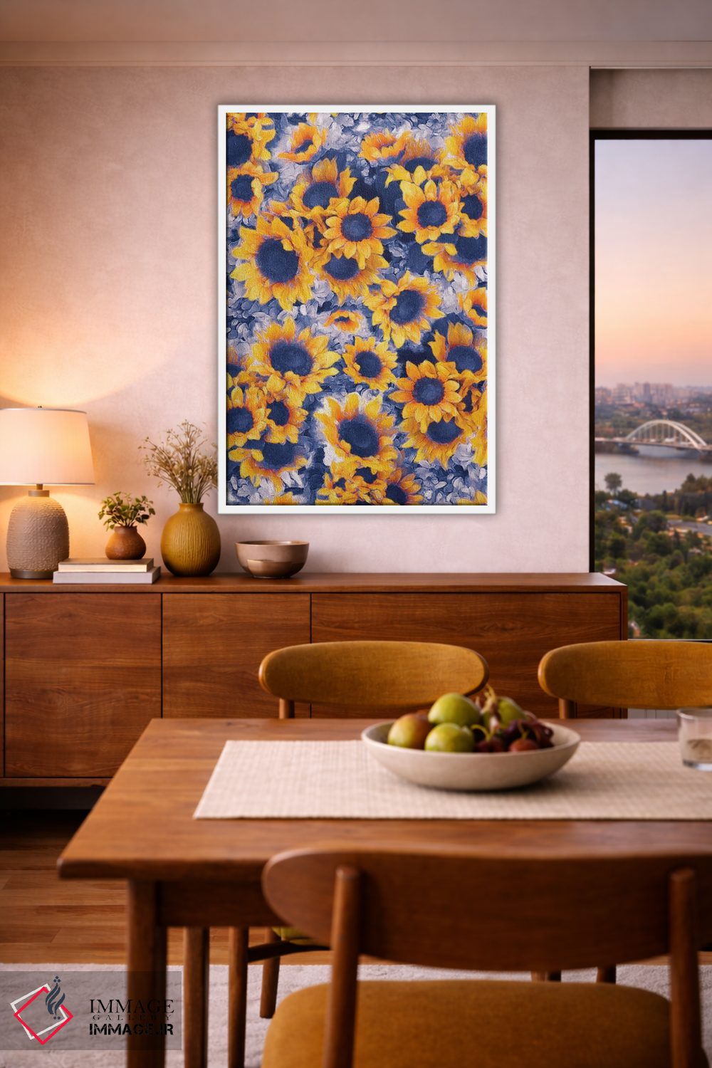 تابلو دکوراتیو گل های آفتابگردان آبی اثر ژاکلین مالدونادو - D5W