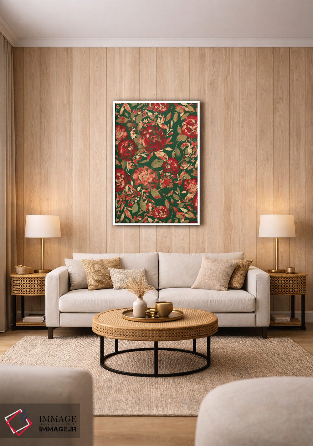 تابلو مدرن کریسمس گل های روستایی اثر ژاکلین مالدونادو - D1W