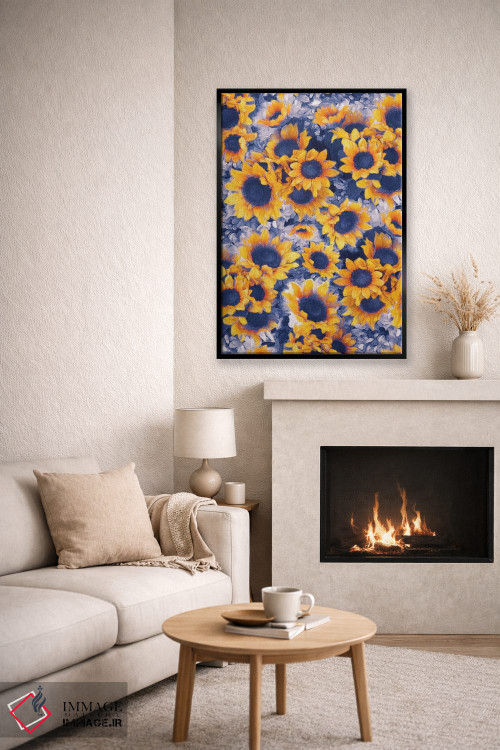 تابلو دکوراتیو گل های آفتابگردان آبی اثر ژاکلین مالدونادو - D6B
