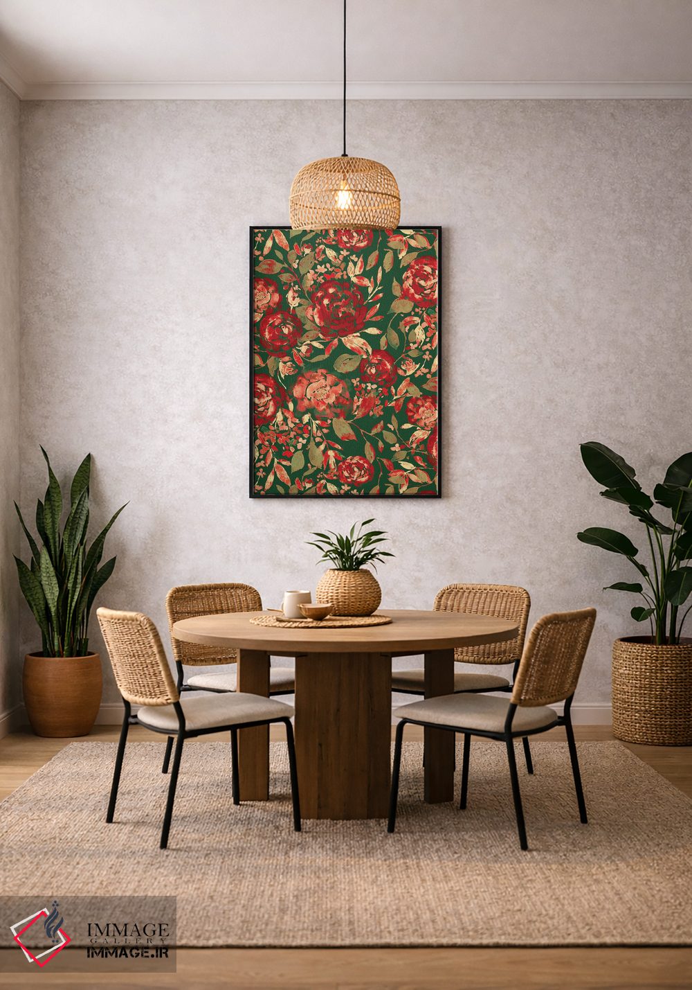 تابلو مدرن کریسمس گل های روستایی اثر ژاکلین مالدونادو - D5B