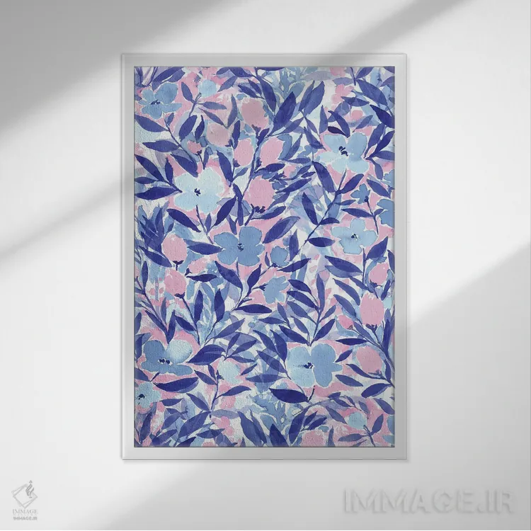 تابلو مدرن آبی خونسرد اثر ژاکلین مالدونادو - نمای قابدار سفید