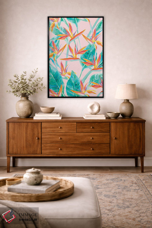 تابلو انتزاعی پرندگان بهشتی اثر ژاکلین مالدونادو - D3B