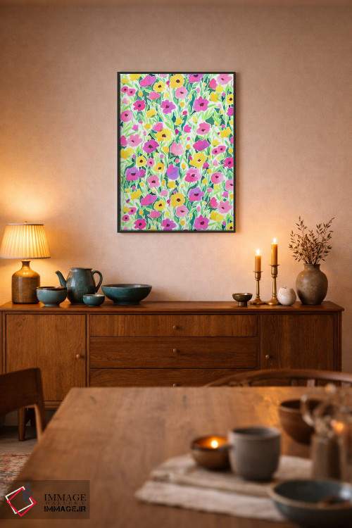 تابلو دکوراتیو طرح مزرعه گل اثر ژاکلین مالدونادو - D6B