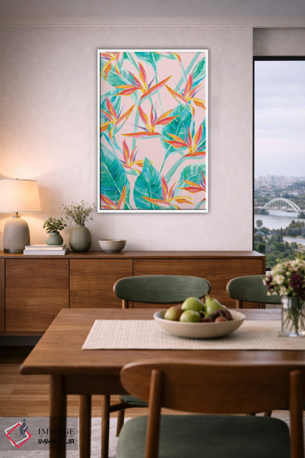 تابلو انتزاعی پرندگان بهشتی اثر ژاکلین مالدونادو - D5W