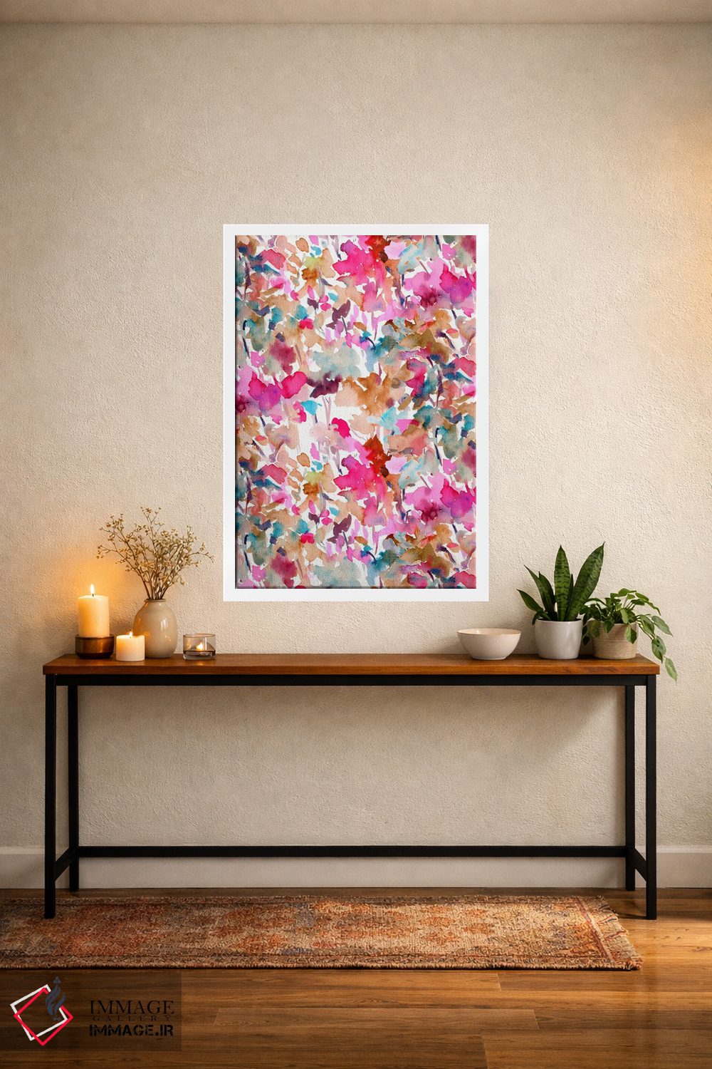 تابلو انتزاعی رنگ محلی صورتی اثر ژاکلین مالدونادو - D3W