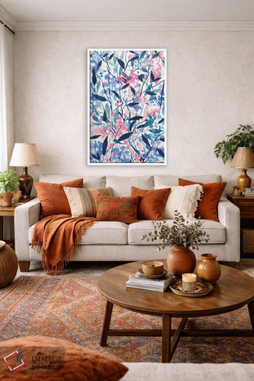 تابلو مدرن گل های وحشی آبی سرگردان اثر ژاکلین مالدونادو - D1W