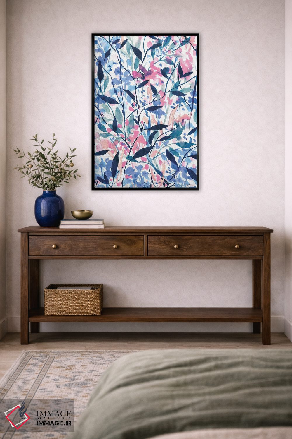 تابلو مدرن گل های وحشی آبی سرگردان اثر ژاکلین مالدونادو - D5B