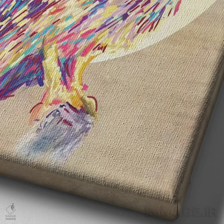 تابلو دکوراتیو جغدها اثر ژاکلین مالدونادو - نمای نزدیک بافت بوم