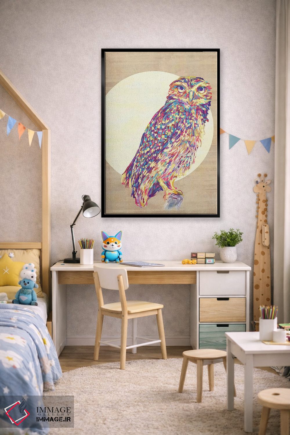 تابلو دکوراتیو جغدها اثر ژاکلین مالدونادو - D2B