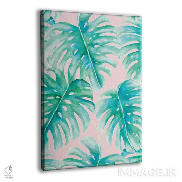 تابلو مدرن نخل های بهشتی صورتی کم رنگ اثر ژاکلین مالدونادو - نمای پرسپکتیو محصول