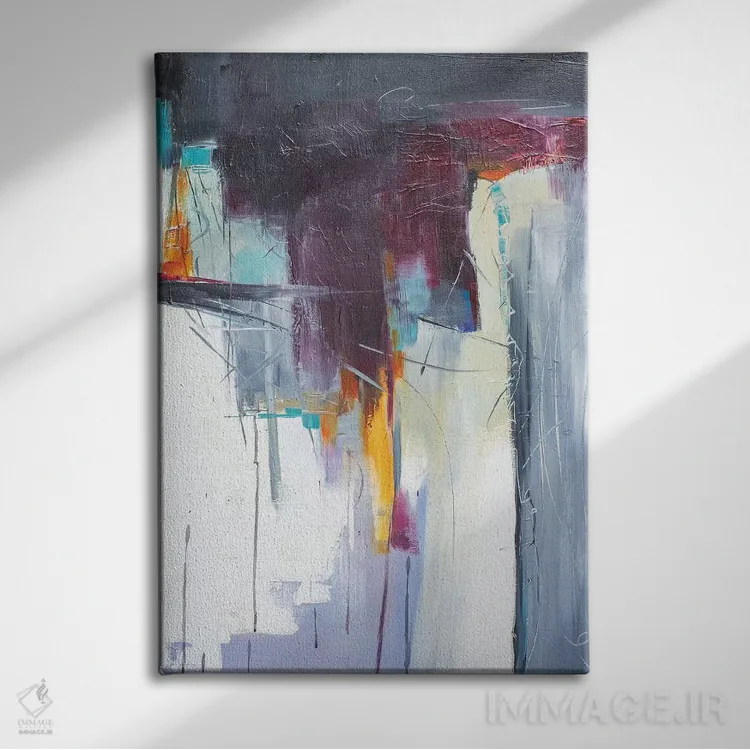 تابلو انتزاعی خط خطی کردن اثر جین ام. رابینسون - نمای روبهرو روی دیوار