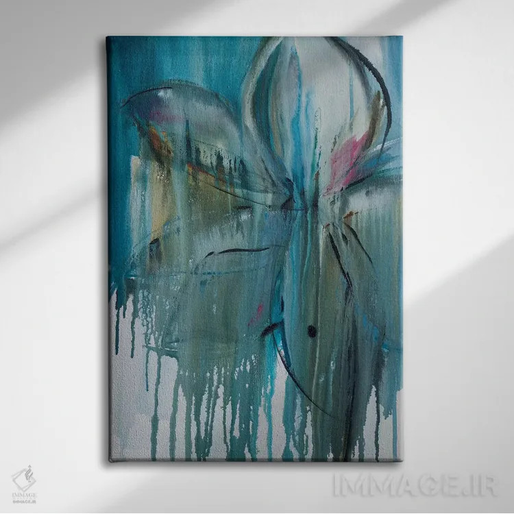 تابلو انتزاعی باران بهاری یک اثر جین ام. رابینسون - نمای روبهرو روی دیوار