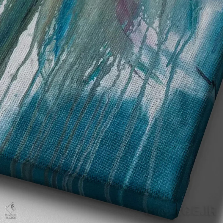 تابلو انتزاعی باران بهاری دو اثر جین ام. رابینسون - نمای نزدیک بافت بوم